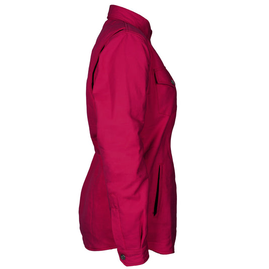Protective Flannel Shirt for Women - Red Maroon Solid