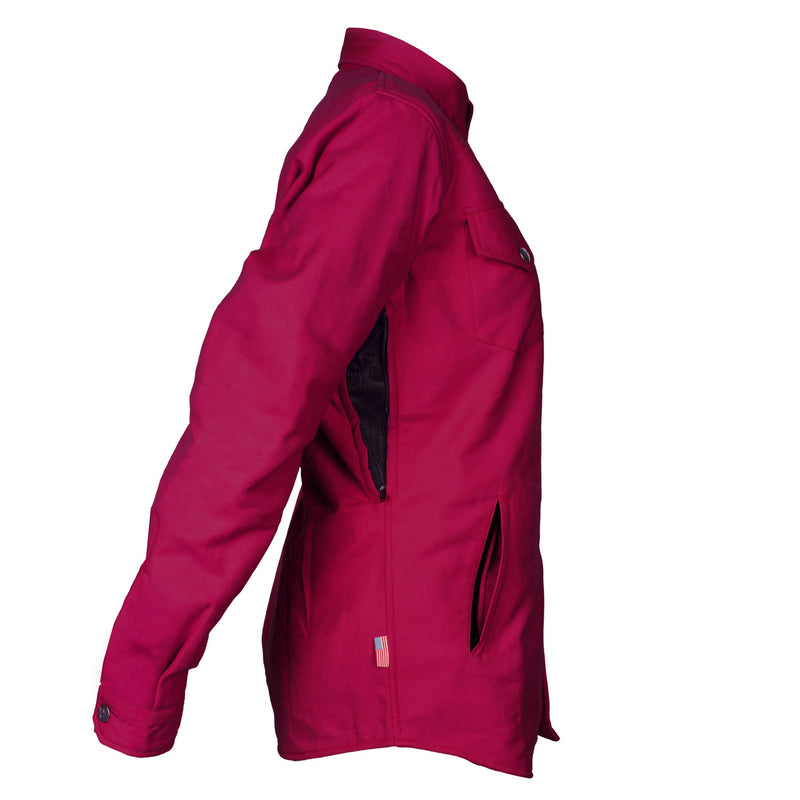 Load image into Gallery viewer, Protective Flannel Shirt for Women - Red Maroon Solid
