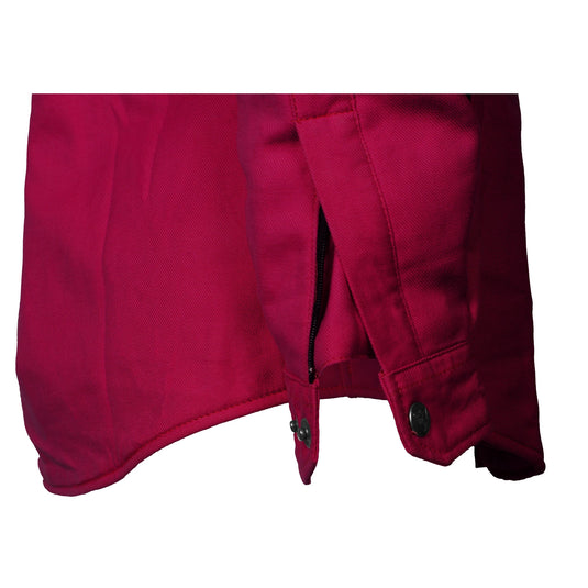 Protective Flannel Shirt for Women - Red Maroon Solid