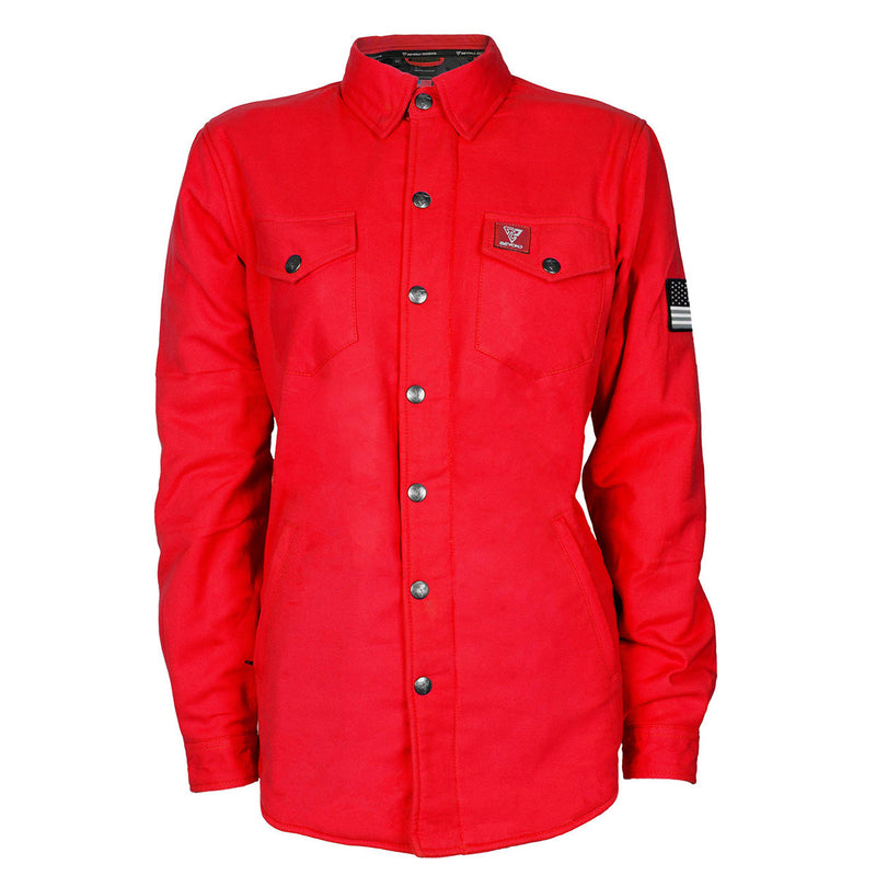 Load image into Gallery viewer, Protective Flannel Shirt for Women - Red Solid
