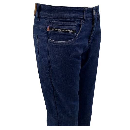 Straight Leg Protective Denim Pants (Jeans) for Women - Indigo Blue