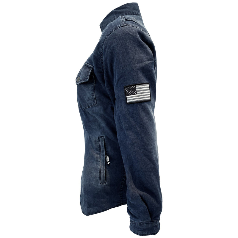 Load image into Gallery viewer, Protective Jeans Jacket for Women - Faded Blue with Pads
