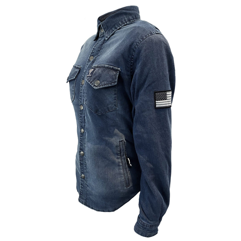 Load image into Gallery viewer, Protective Jeans Jacket for Women - Faded Blue with Pads
