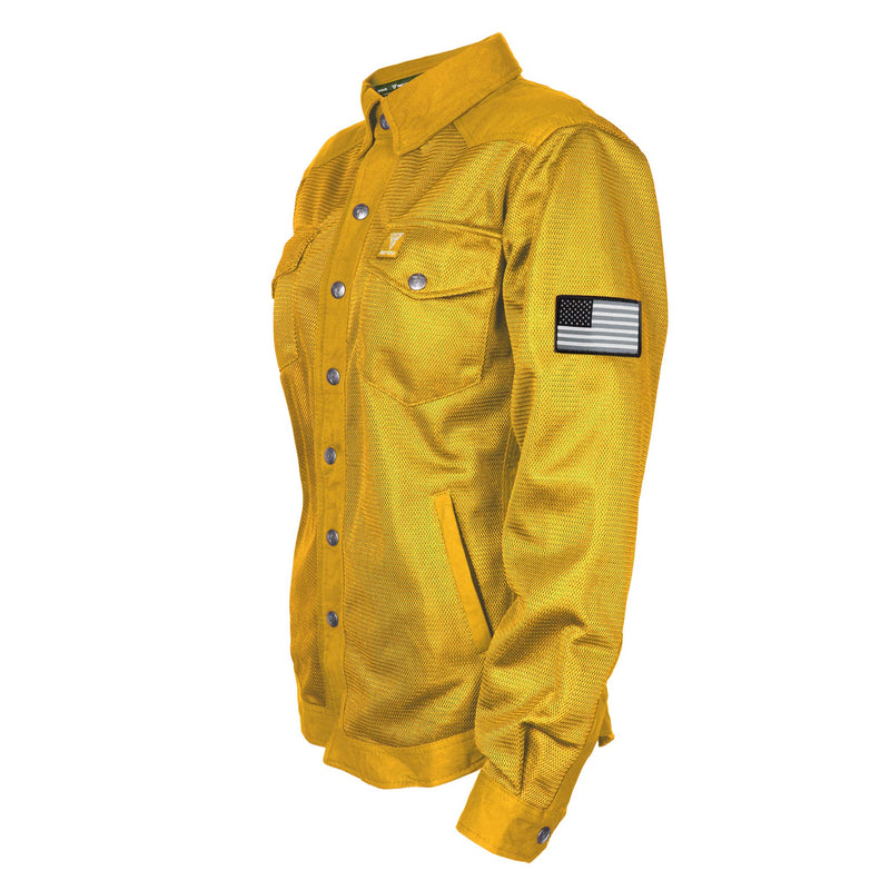 Load image into Gallery viewer, Protective Summer Mesh Shirt for Women - Yellow Solid
