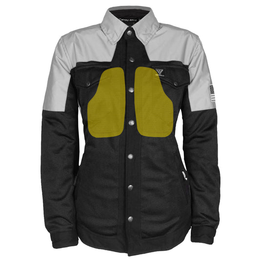 Summer Mesh Reflective Shirt "Alloy Eclipse" for Women - Black and Silver