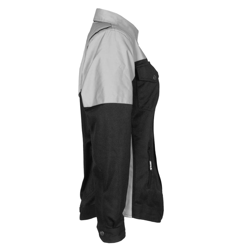 Load image into Gallery viewer, Summer Mesh Reflective Shirt "Alloy Eclipse" for Women - Black and Silver

