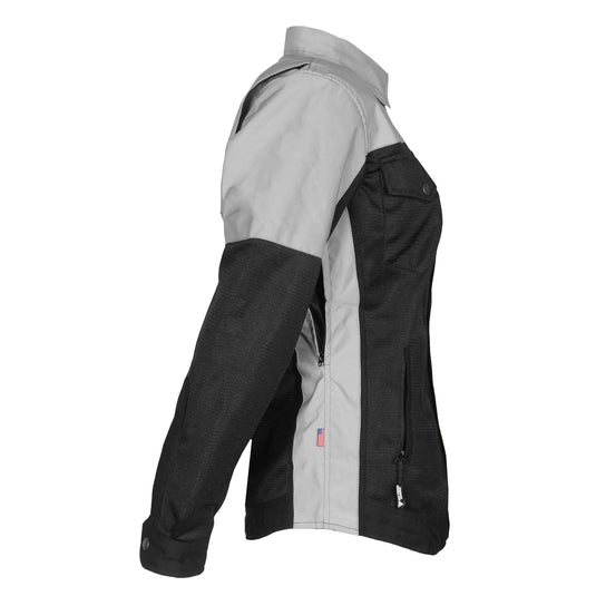 Summer Mesh Reflective Shirt "Alloy Eclipse" for Women - Black and Silver