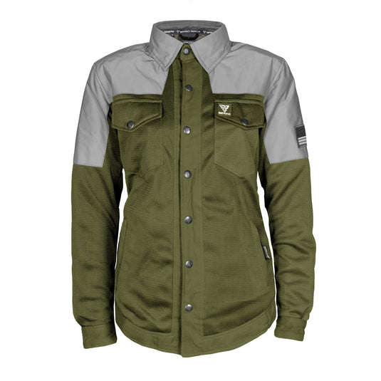 Summer Mesh Reflective Shirt Army Green Eclipse for Women