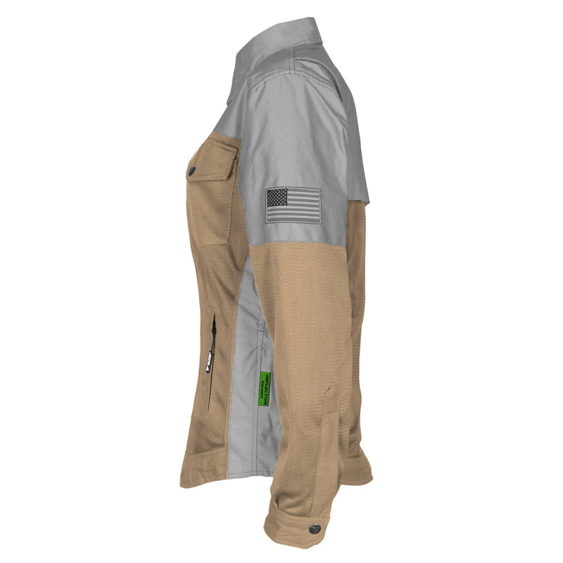 Load image into Gallery viewer, Summer Mesh Reflective Shirt Camel Eclipse for Women - with Pads
