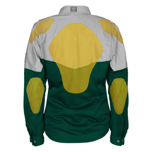 Summer Mesh Reflective Shirt Dark Green Eclipse for Women - with Pads