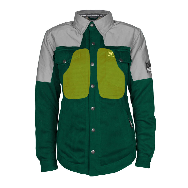 Load image into Gallery viewer, Summer Mesh Reflective Shirt Dark Green Eclipse for Women - with Pads
