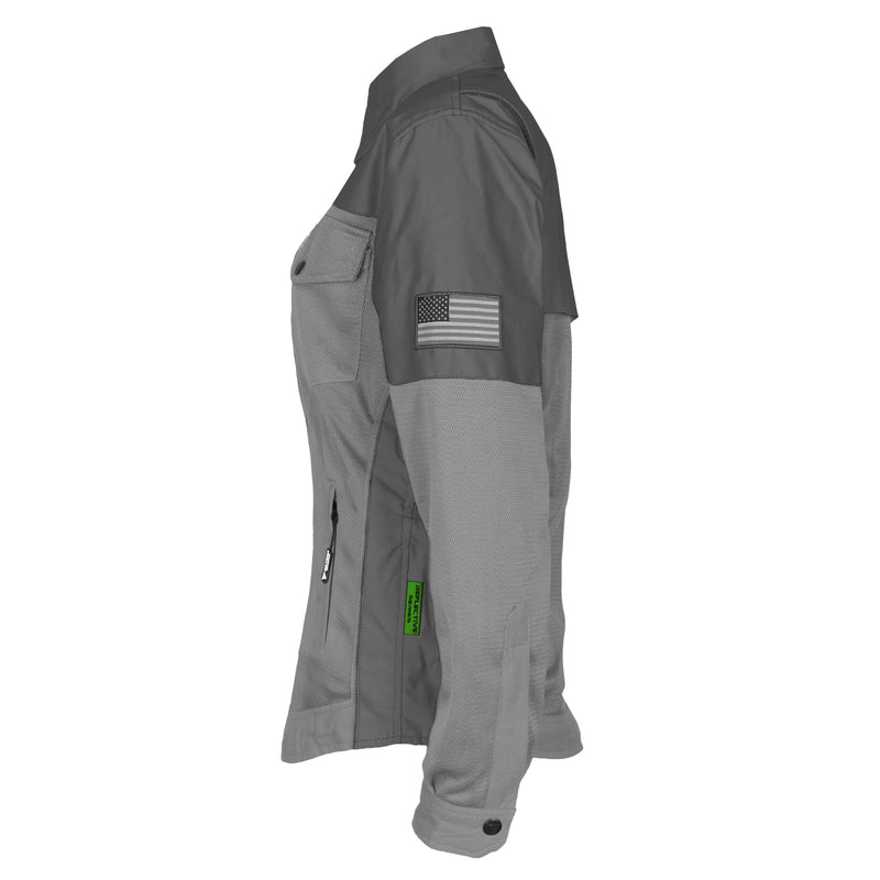 Load image into Gallery viewer, Summer Mesh Reflective Shirt Dark Grey Nebula for Women - with Pads
