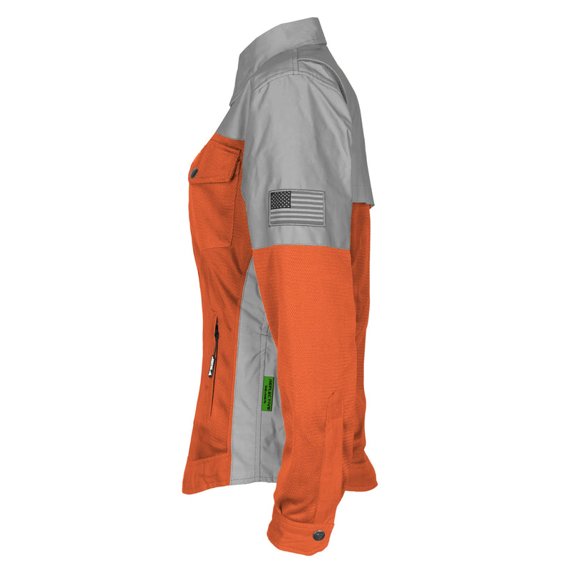 Load image into Gallery viewer, Summer Mesh Reflective Shirt Orange Eclipse for Women
