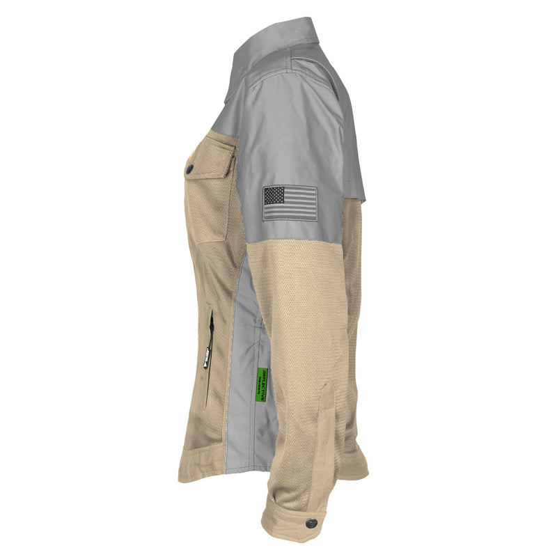 Load image into Gallery viewer, Summer Mesh Reflective Shirt Khaki Eclipse for Women
