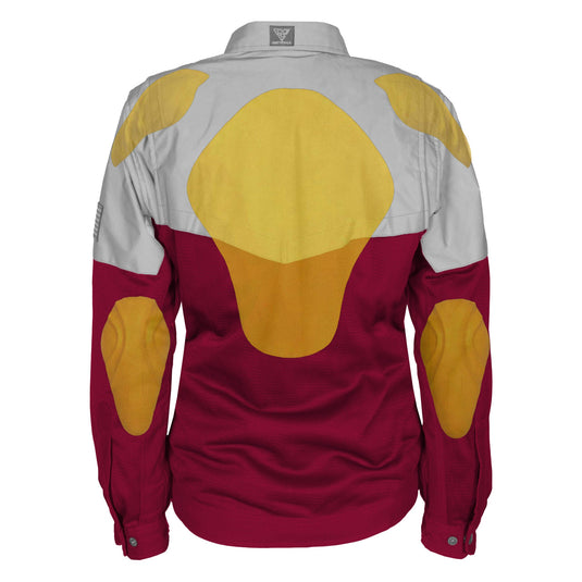 Summer Mesh Reflective Shirt Red Maroon Eclipse for Women - with Pads