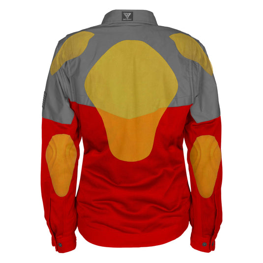 Summer Mesh Reflective Shirt Red Nebula for Women