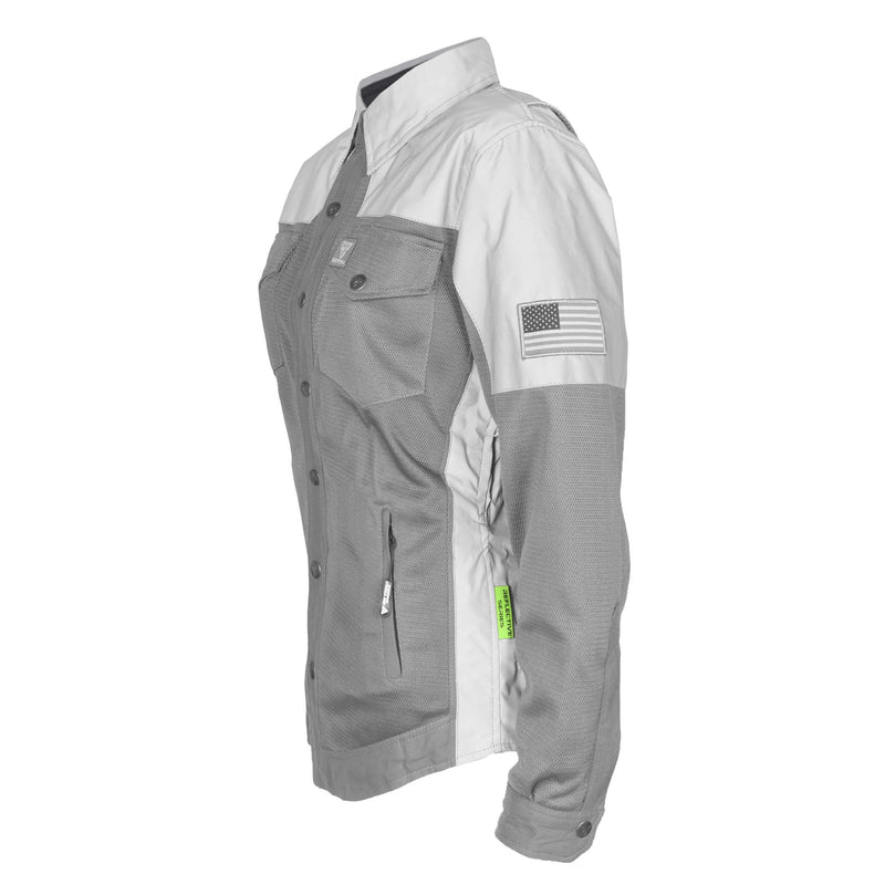 Load image into Gallery viewer, Summer Mesh Reflective Shirt "Twilight Titanium" for Women - Gray and Silver
