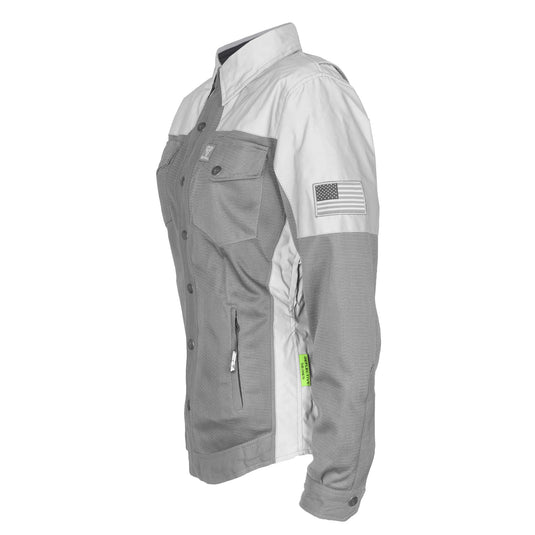 Summer Mesh Reflective Shirt "Twilight Titanium" for Women - Gray and Silver