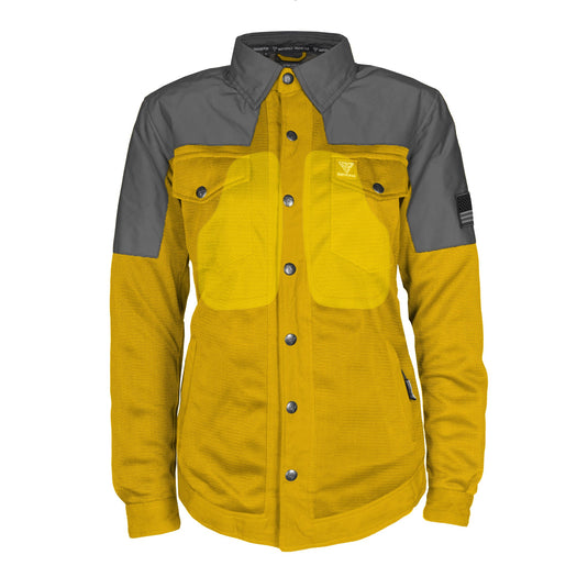 Summer Mesh Reflective Shirt Yellow Nebula for Women