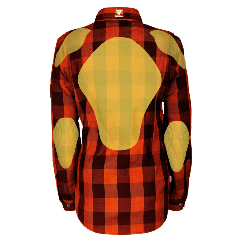 Load image into Gallery viewer, Protective Flannel Shirt for Women - Orange and Black Checkered
