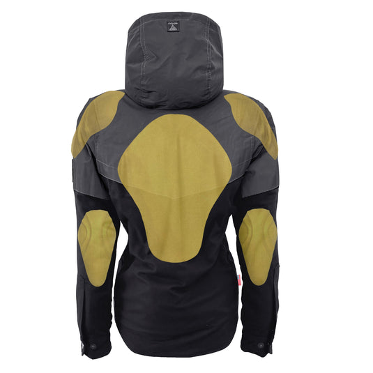 Protective Reflective Flannel Hoodie "Nightfall Nebula" For Women - Black