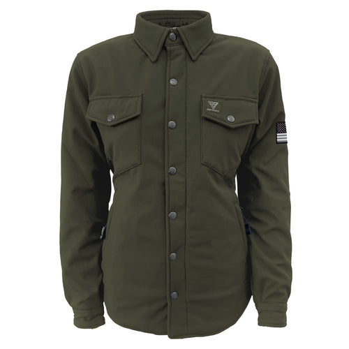 Protective SoftShell Winter Jacket for Women - Army Green Matte with Pads