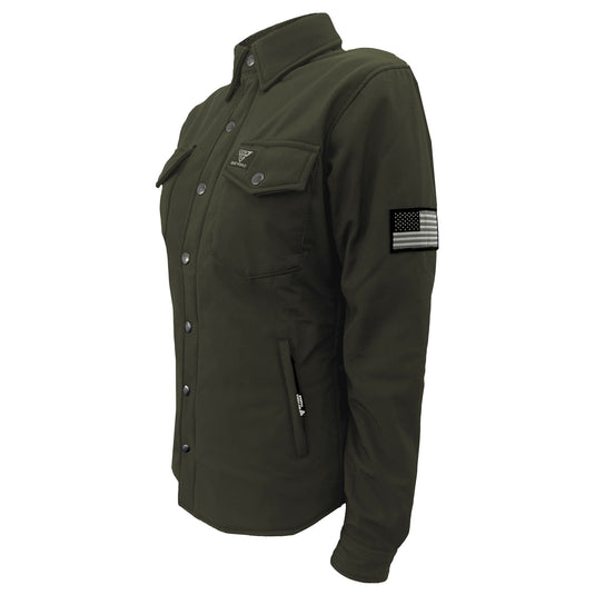 Protective SoftShell Winter Jacket for Women - Army Green Matte