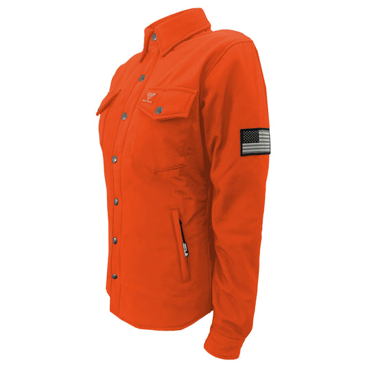 Protective SoftShell Winter Jacket for Women – Orange Matte