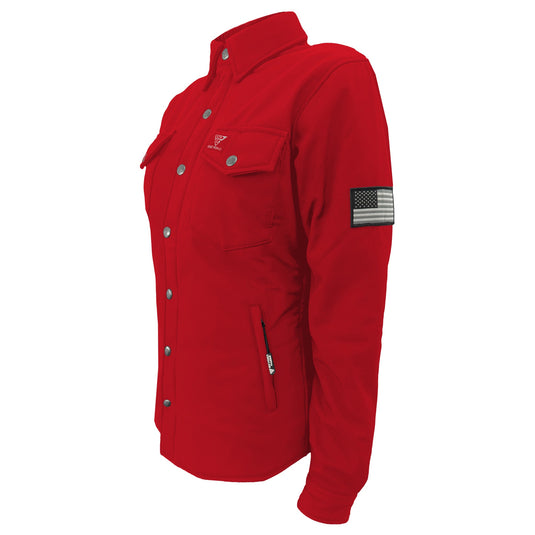 Protective SoftShell Winter Jacket for Women – Red Matte