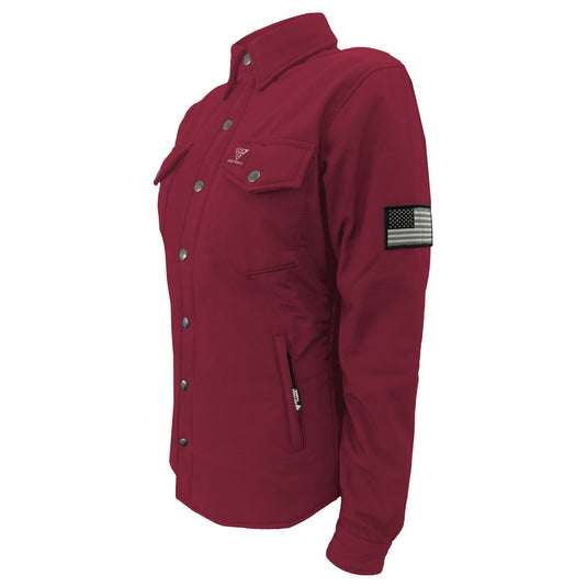 Protective SoftShell Winter Jacket for Women – Red Maroon Matte
