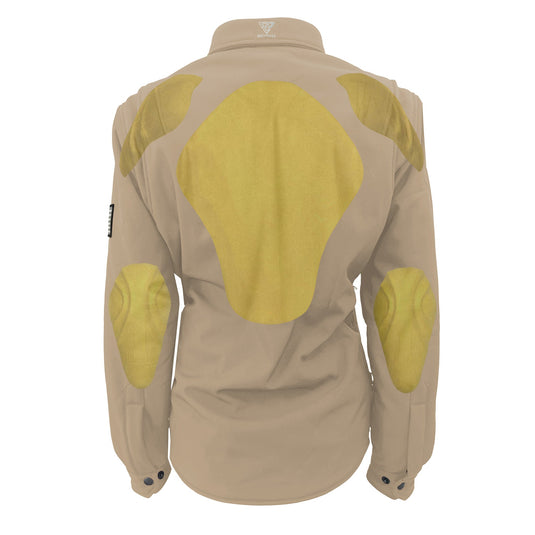 Protective SoftShell Winter Jacket for Women – Khaki Matte with Pads