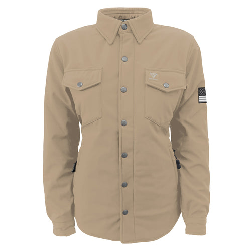 Protective SoftShell Winter Jacket for Women – Khaki Matte with Pads