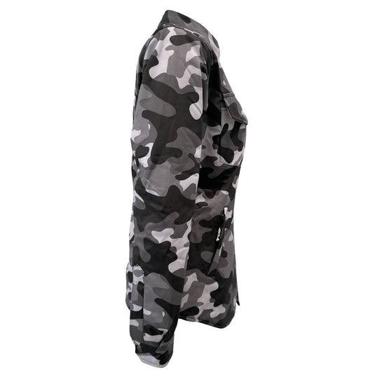 Protective SoftShell Winter Jacket for Women Camouflage Grey Boomer