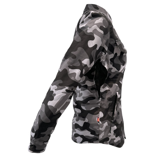 Protective SoftShell Winter Jacket for Women Camouflage Grey Boomer