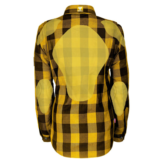 Protective Flannel Shirt for Women - Yellow and Black Checkered
