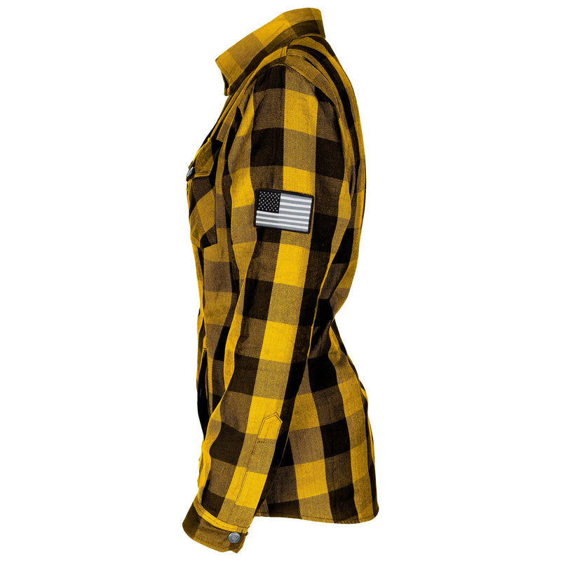 Load image into Gallery viewer, Protective Flannel Shirt for Women - Yellow and Black Checkered
