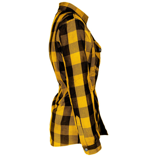 Protective Flannel Shirt for Women - Yellow and Black Checkered