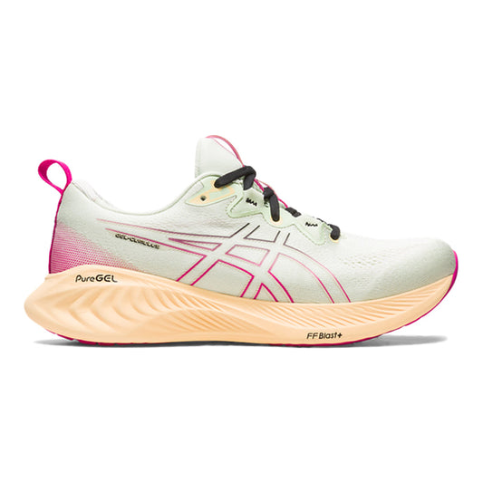 Women's Asics Gel-Cumulus 25, Whisper Green/Pink Rave, 9.5 B Medium - Skoutley Outdoors LLC