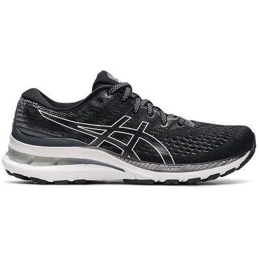 Women's Asics GEL-Kayano 28, Black/White, 6.5 2A Narrow - Skoutley Outdoors LLC
