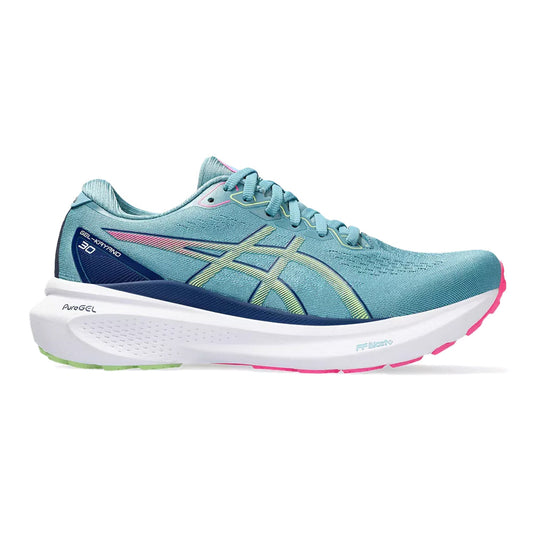 Women's Asics Gel-Kayano 30, Gris Blue/Lime Green, 6.5 B Medium - Skoutley Outdoors LLC