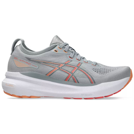 Women's Asics Gel-Kayano 31, Piedmont Grey/Papaya, 6 D Wide - Skoutley Outdoors LLC
