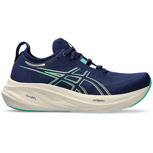 Women's Asics Gel-Nimbus 26, Blue Expanse/Aurora Green, 6 B Medium - Skoutley Outdoors LLC