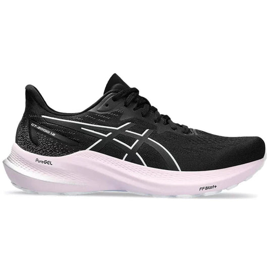 Women's Asics GT-2000 12, Black/White, 6 B Medium - Skoutley Outdoors LLC
