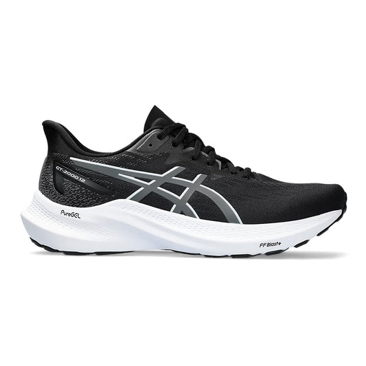 Women's Asics GT-2000 12, Black/Carrier Grey, 10 D Wide - Skoutley Outdoors LLC