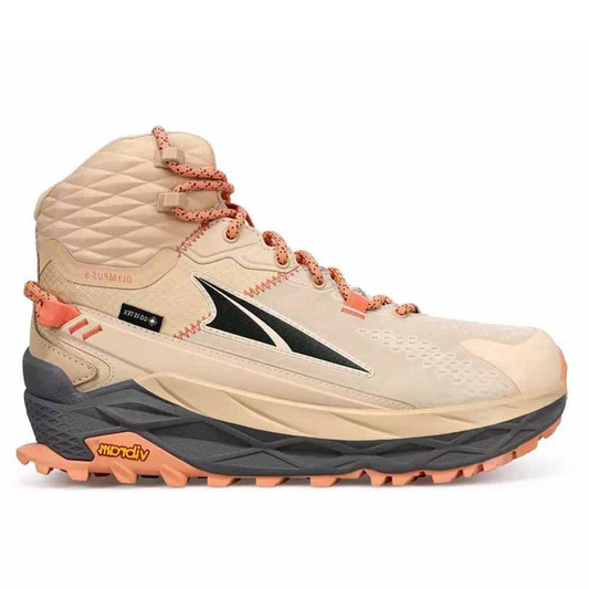 Women's Altra Olympus 5 Mid GTX, Sand, 7 B Medium - Skoutley Outdoors LLC