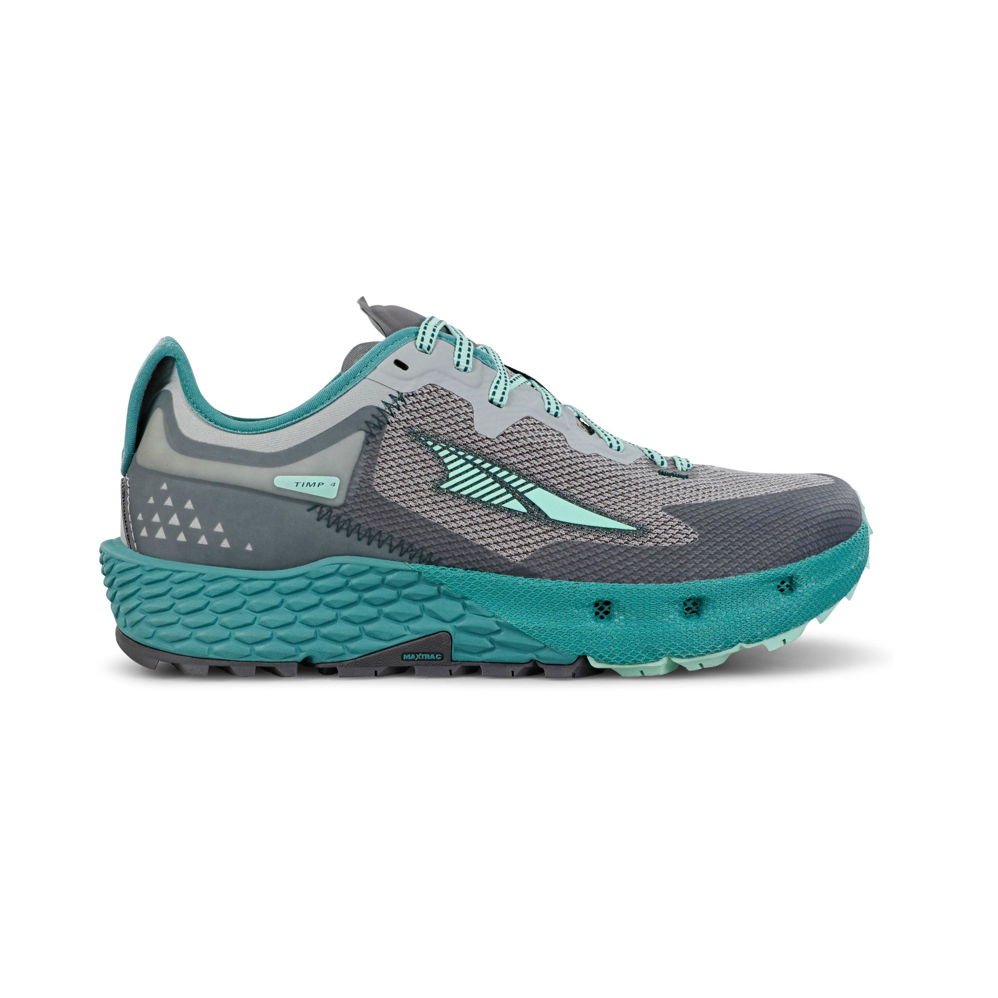 Women's Altra Timp 4, Gray/Teal, 7 B Medium - Skoutley Outdoors LLC