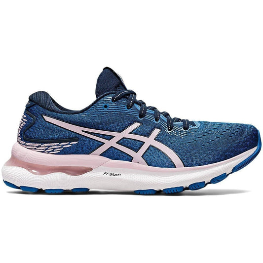 Women's Asics Gel-Nimbus 24, French Blue/Barely Rose, 5 D Wide - Skoutley Outdoors LLC