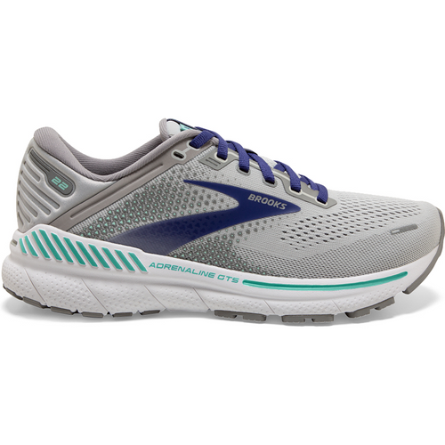 Women's Brooks Adrenaline GTS 22, Alloy/Blue/Green, 11 2A Narrow - Skoutley Outdoors LLC