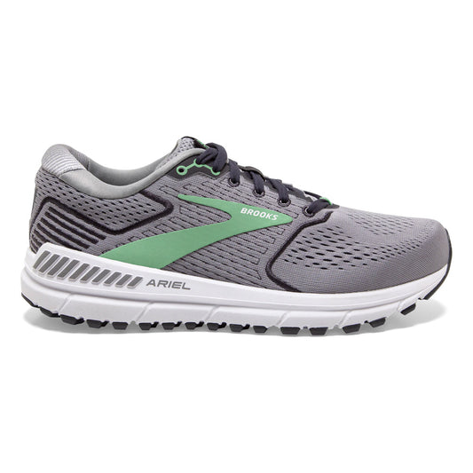 Women's Brooks Ariel '20, Alloy/Blackened Pearl/Green, 7 D Wide - Skoutley Outdoors LLC