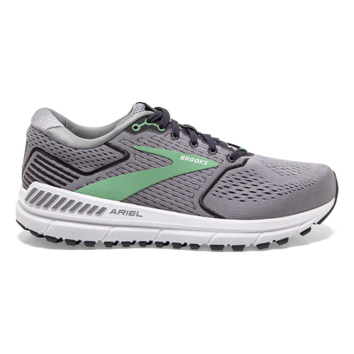 Women's Brooks Ariel '20, Alloy/Blackened Pearl/Green, 7 D Wide - Skoutley Outdoors LLC